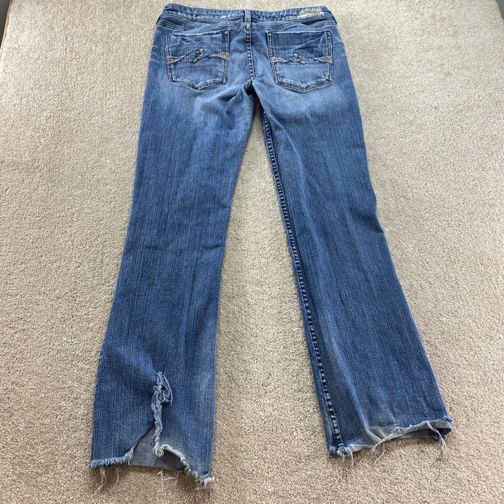 Silver Jeans Brianna Bootcut Womens 31 Blue Denim Low Rise Raw Hem‎ L31860